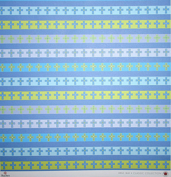 79090356 Scrapbook Papier Kreuz blau 30,5x30,5cm
