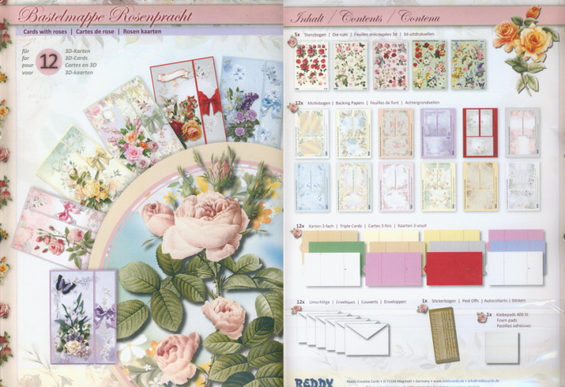 89204 3D Bastelmappe Rosenpracht