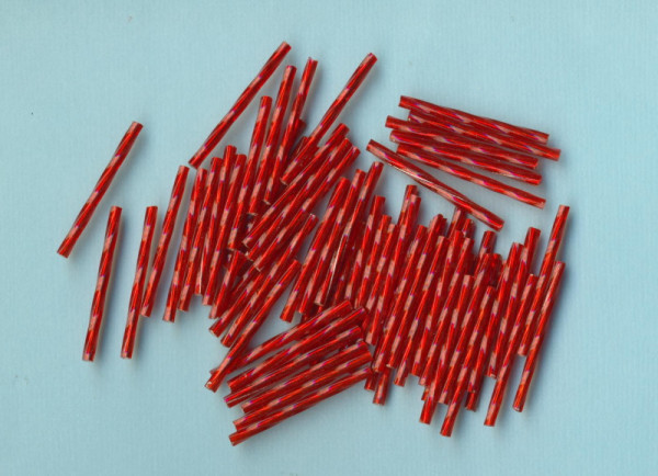 75065 Glasstifte 30mm rot Silbereinzug gedreht 16g