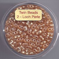 967105014 Glasperlen Twin Beads 2,5x5mm orange silbereinzug 12g