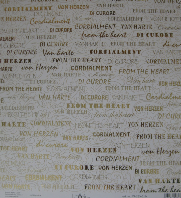 79325616 Scrapbook Papier Von Herzen 30,5x30,5cm Vorderseite
