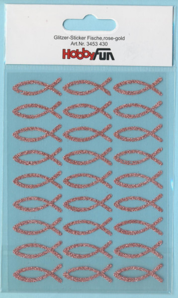 3453430 Glitzer Sticker Fische rosegold
