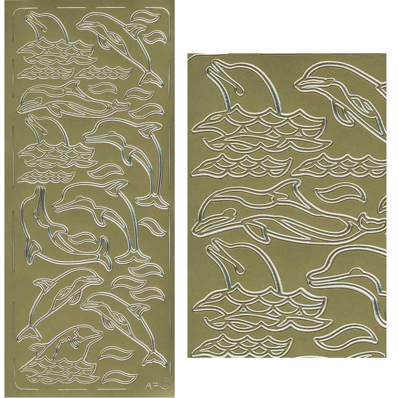 pu114g Sticker Delfine 2 gold