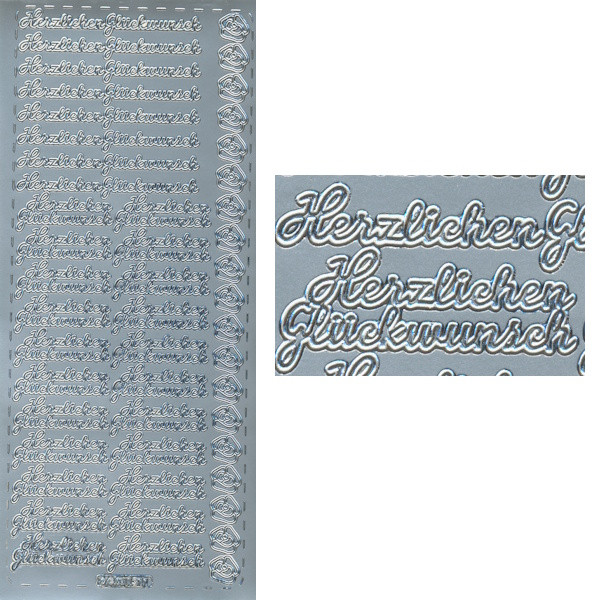 pu311s Sticker Herzlichen Glückwunsch 6 silber