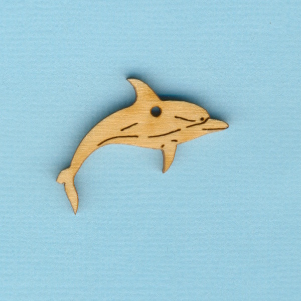 dfh4403 Holz Deko Delfin springend 3cm