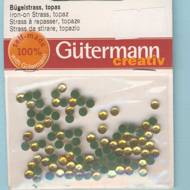 6164206 Bügelstrass 4mm topas 100 Stück