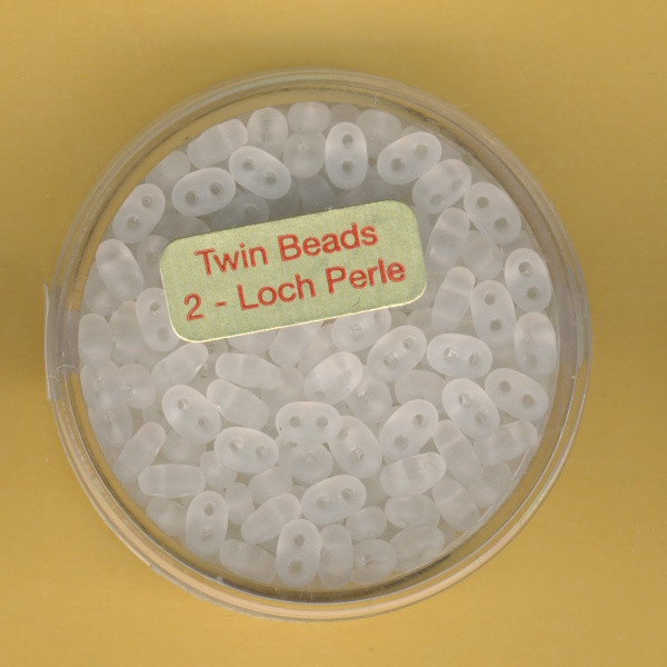 9671-05124 Glasperlen Twin Beads 2,5x5mm kristall matt 12g
