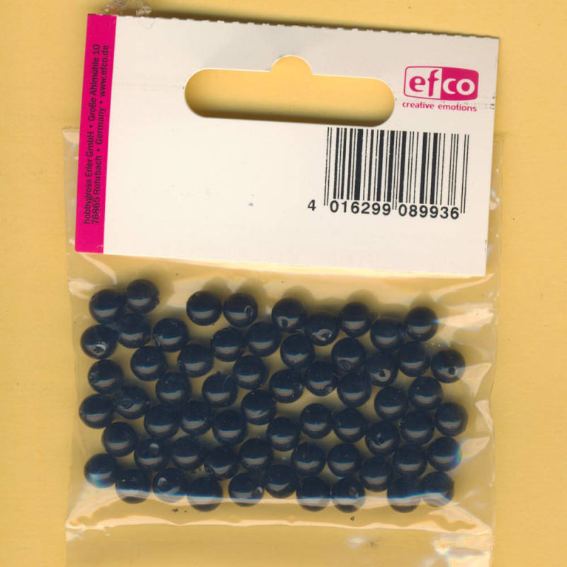 1031189 Wachsperlen 6mm schwarz 60 Stück in Packung