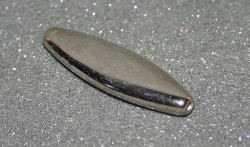 Metallperle oval flach silber 40x20mm