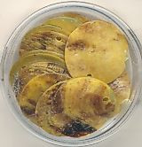 488320094 Perlmutt 1-Loch Ronde 20mm gelb