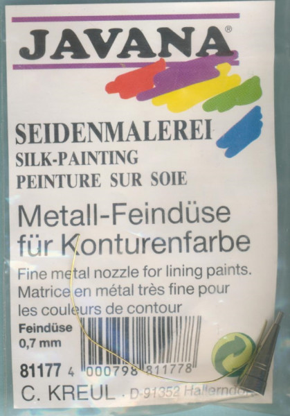 81177 Metall Feindüse 0,7mm für Konturenfarbe Seidenmalerei