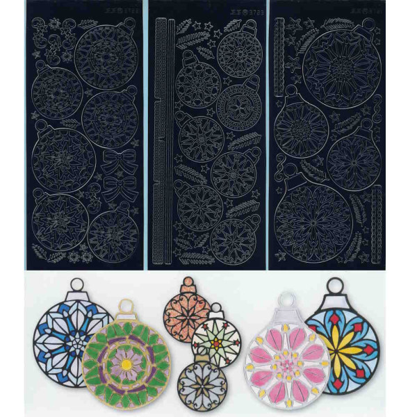 39232sch Mandala Sticker Kugeln schwarz