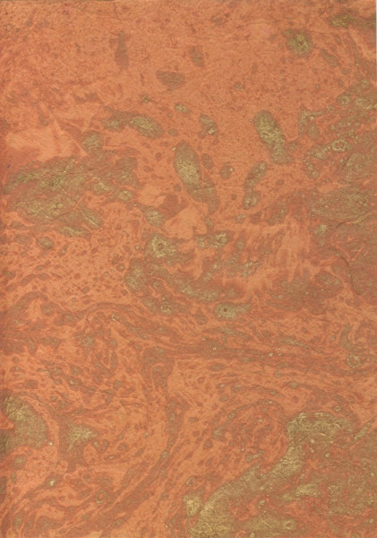 8006252 Naturpapier mit Struktur A4 orange gold bemalt