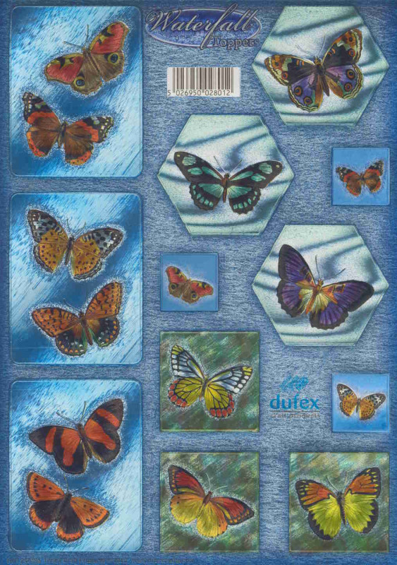 759960 Dufex Stanzbogen A4 Schmetterling Wasserfallkarten