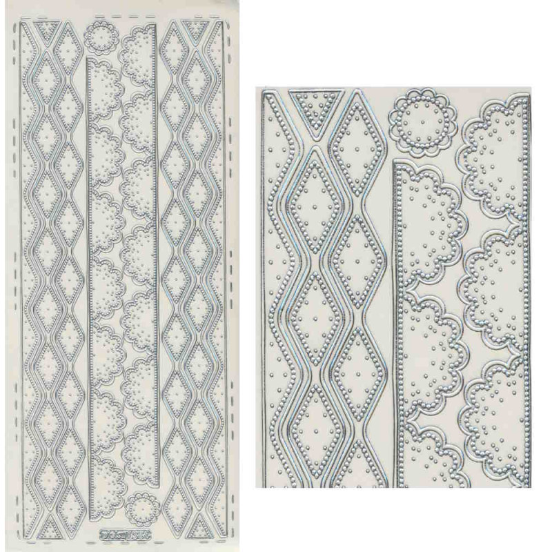 pu384s Sticker Linien 28 silber transparent