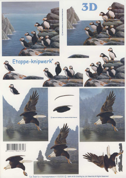 4169596 3D Motivbogen A4 Pinguine und Adler