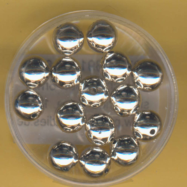 0710-08914 Wachsperlen 8mm silber metallic 15 Stück
