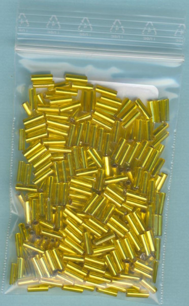 565706 Glasperlen Stifte 6mm gelb Silbereinzug 15g