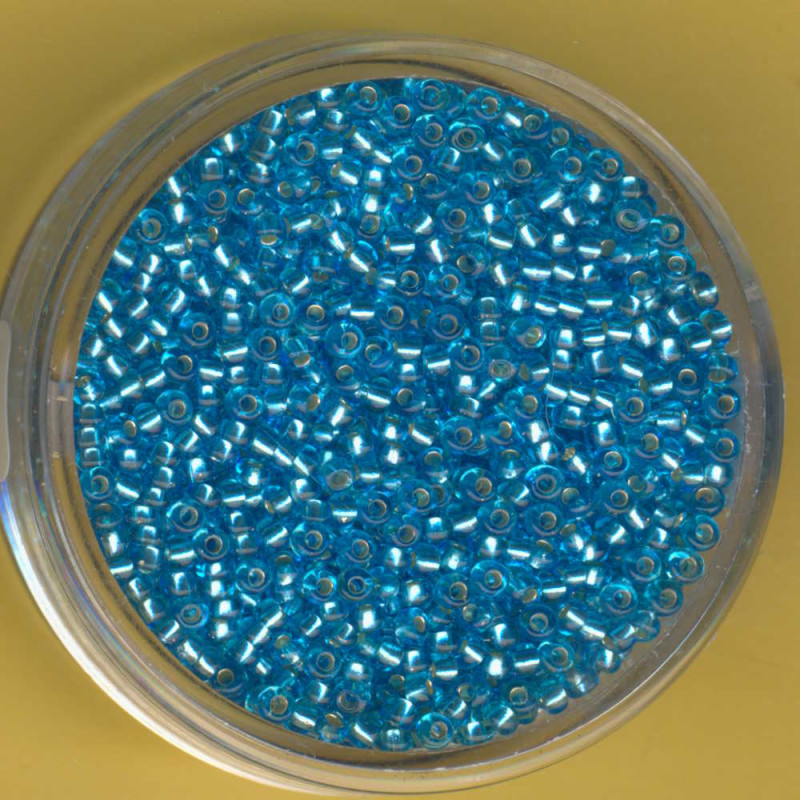 9278-114 Rocailles 2mm blau Silbereinzug 17g