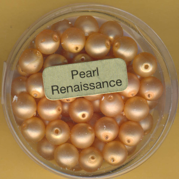 0770-06214 Glaswachsperlen 6mm apricot matt 55 Stück