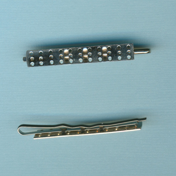 2371630 Haarklammer mit Sieb 4cm silberfarben 2 Stück