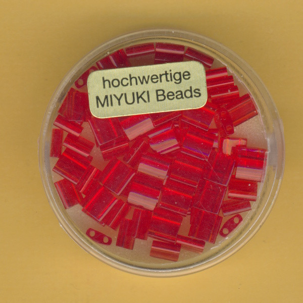 9666-764 Miyuki Tila Beads 5x5mm rot transparent 6g