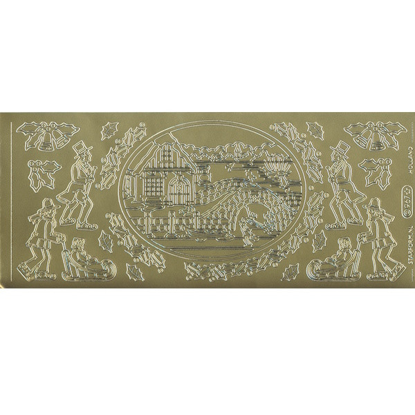 ls967g Sticker Winterspaziergang gold