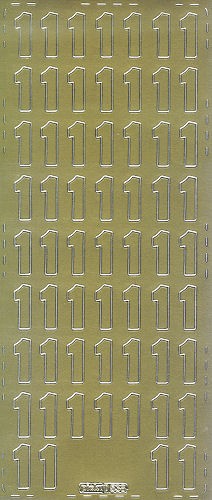 pu538g Sticker Ziffer 1 20mm gold