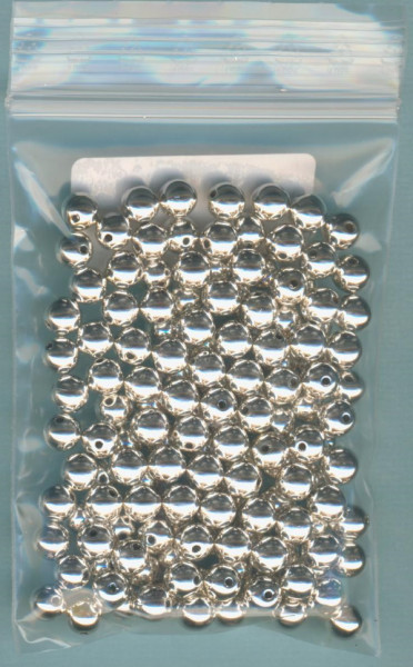 071006911 Wachsperlen 6mm silber metallic 20g in Packung