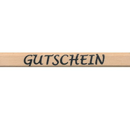 1515283 Holzstempel Gutschein 6x1cm