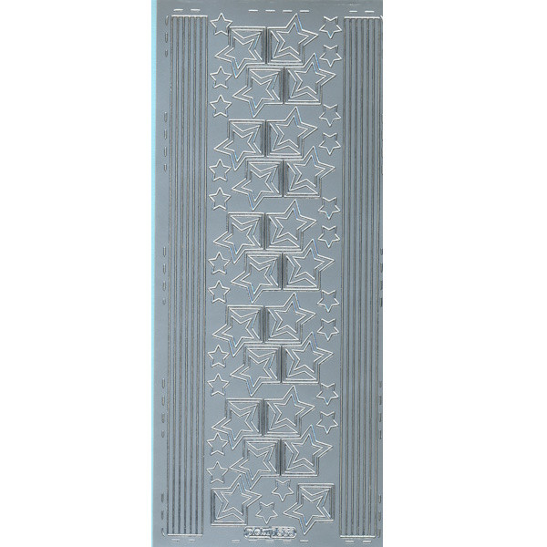 pu568s Sticker Weihnachtsecken und Linien silber