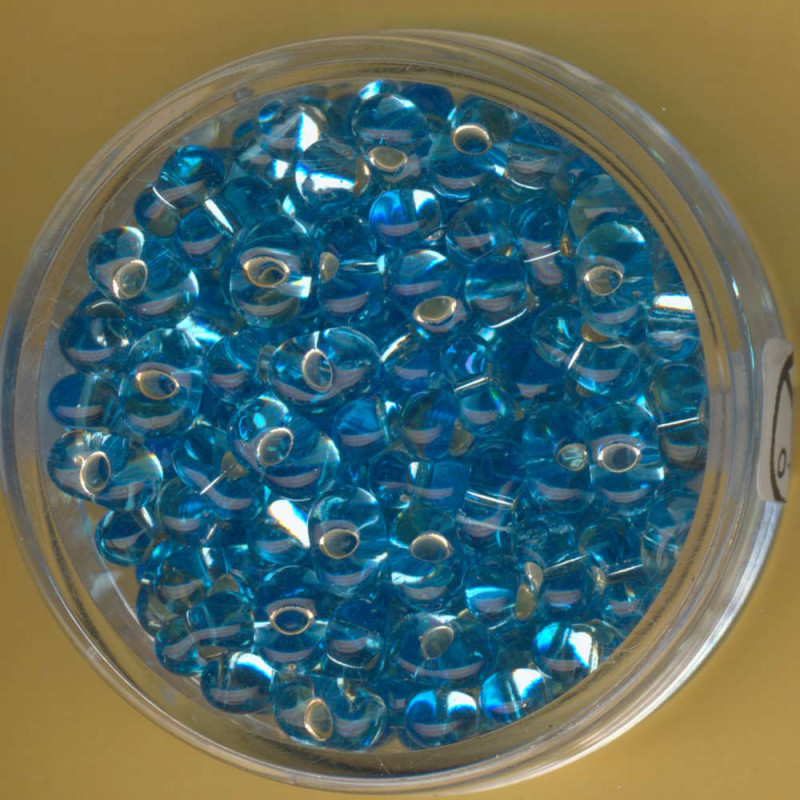 9644-704 Farfalle Perlen 6,5x3,2mm aqua Silbereinzug 17g