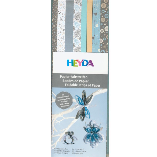 Heyda Papierstreifen silber hellblau
