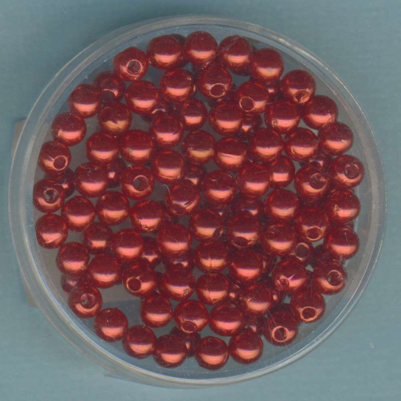 pl60713 Wachsperlen 4mm rot 100 Stück in Dose