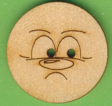 Holzknopf Gesicht Design 4 3cm