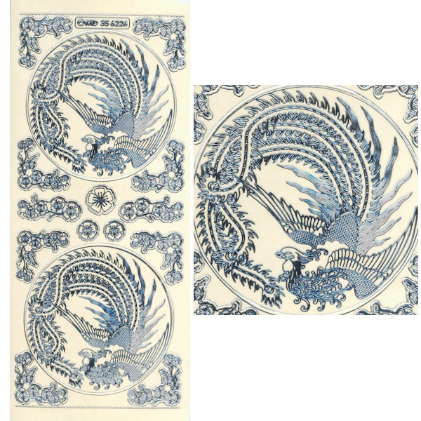 kv356226s Sticker Dragonbird silber transparent