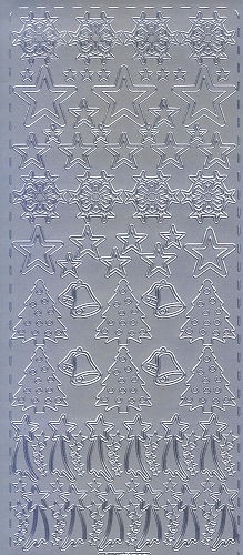 pu318s Sticker Weihnachtsschmuck 4 silber