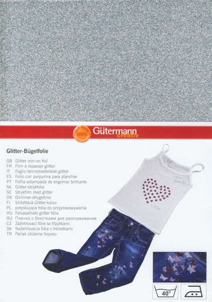 7902575 Glitter Bügelfolie silber A4