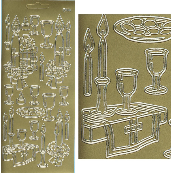 cl590g Sticker Kommunion 5 gold