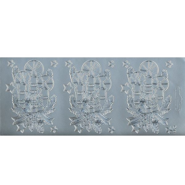 cl151s Sticker Kerzenschein silber
