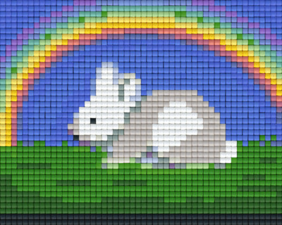 801170 Pixelhobby Klassik Set Hase mit Regenbogen