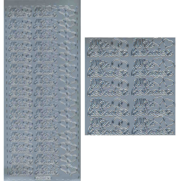 pu275s Sticker Wir heiraten II silber
