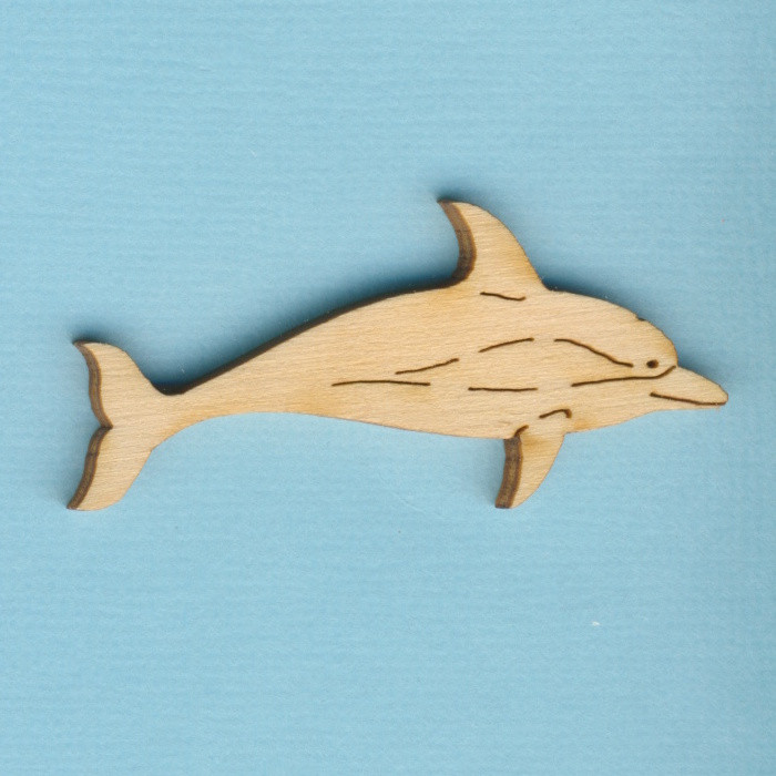 dfh4205 Holz Deko Delfin schwimmend 5cm