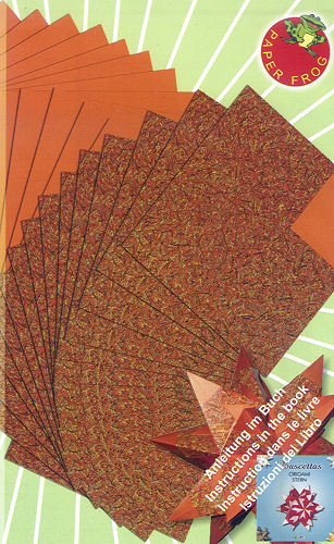 1625971 Glanzpapier Strichmuster orange 20x20cm 32 Blatt