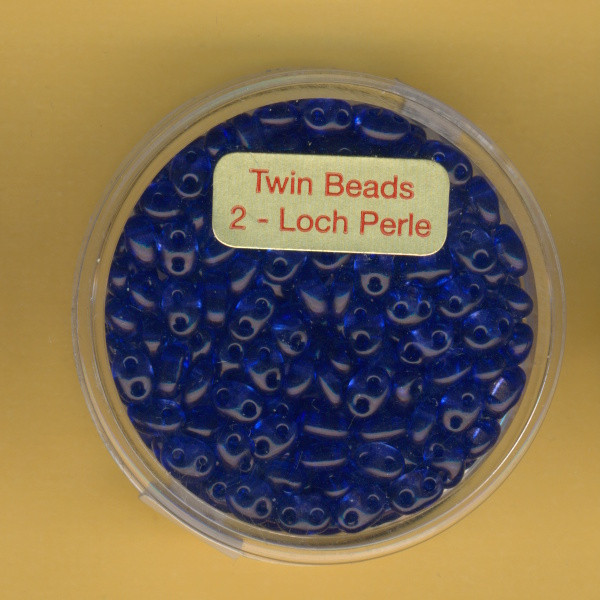 9671-05054 Glasperlen Twin Beads 2,5x5mm dunkelblau pearl 12g