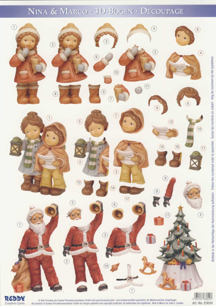 83609 3D Motivbogen A4 Nina und Marco Weihnachtszeit