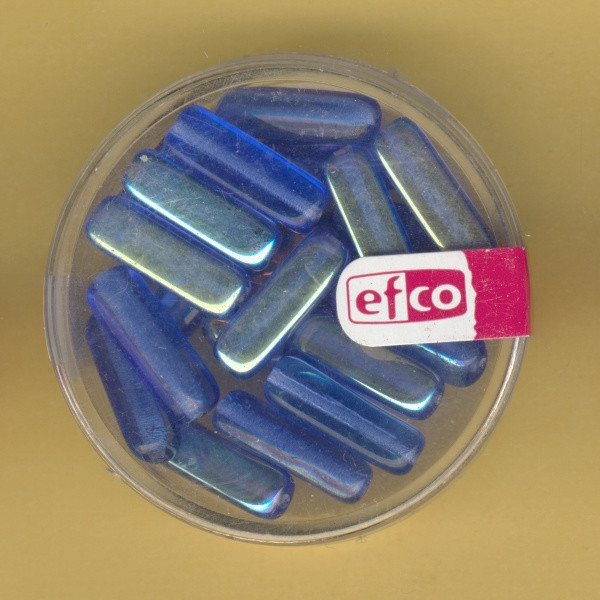 2127248 Glasperlen Rechteck 15x5mm blau 20 Stück