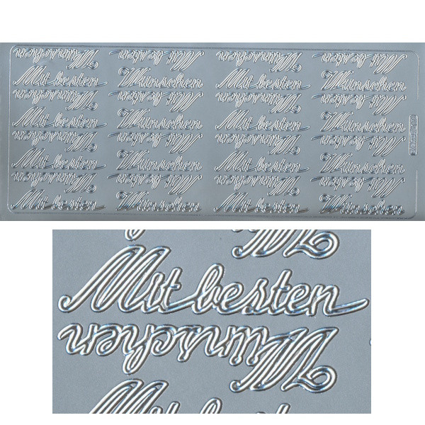 pu200s Sticker Mit besten Wünschen 2 silber