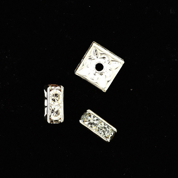113908921 Strass-Viereck 8x8mm silber-kristall