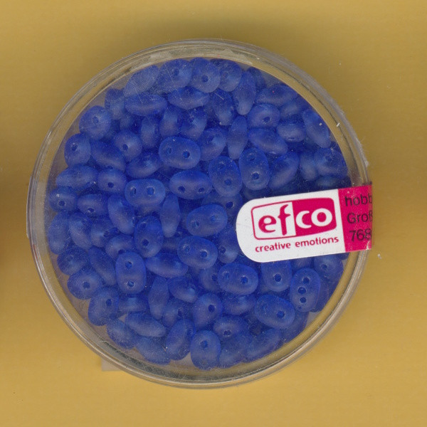 1021048 Glasperlen Superduo 4x2mm blau matt 10g